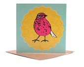 Greetings Card - Song Thrush Illustration