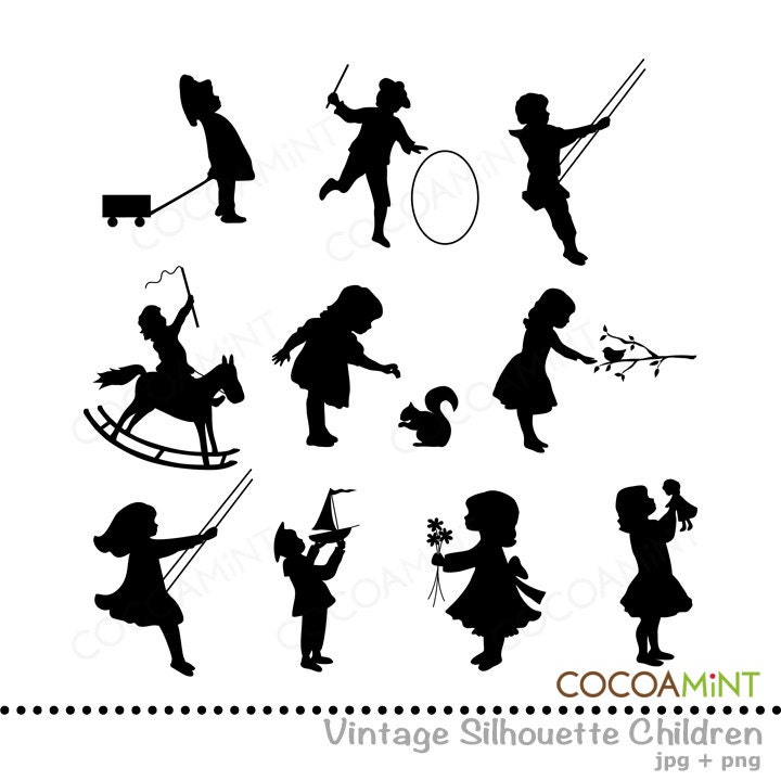 Vintage Silhouette Clip Art Il_570xn