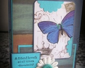 A Friend Loveth at all Times Proverbs 17:17 handmade greeting card with butterfly