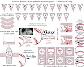 ON SALE Baseball Baby Shower Party Package Printables- Digital Printable File (Includes Invitation & Thank You)