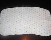 Up-cycled Cloth Wipes - Orange, Green, Purple, & Blue Polka Dots on White