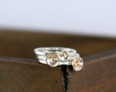 Tiny Sweet Poppy Stacking Ring With Gold Center