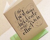 The best thing - Audrey Hepburn quote - set of two kraft cards - choose envelope color