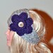 Crochet HEADBAND Flower Button Ear warmer head wrap CHOOSE COLOR Gray Marble Purple Flower  Hat Girly Romantic Gift Valentine's Day Gift