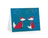 Love Foxes Blank Greeting Card & Envelope