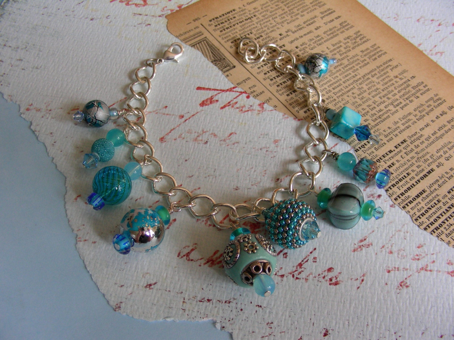 Turquoise Bead Charm Bracelet