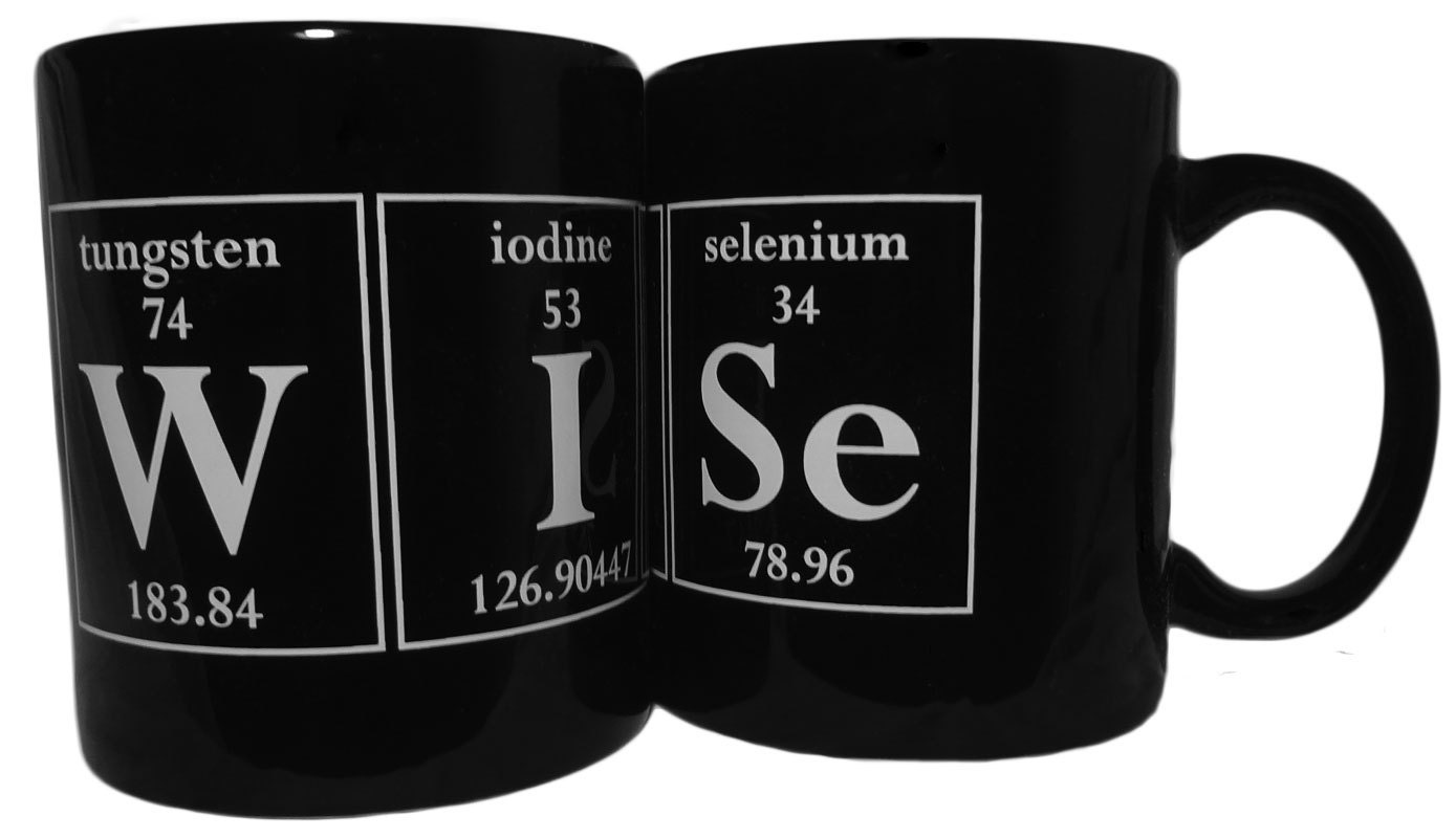 WISE Periodic Table Coffee Mug by Periodically Inspired Geek Gift - Now featured in CBS's The Big Bang Theory Web Store