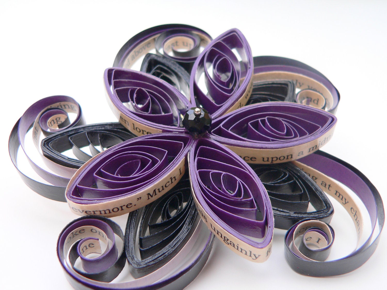 Edgar Allan Poe Raven Gothic Wedding Hair Clip, Purple Hair Accessories