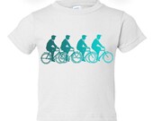 Kids Tee Children Baby Toddler Boy T-Shirt Onesie Vintage Retro Sports - Bicyclists - Boutique Quality Clothing