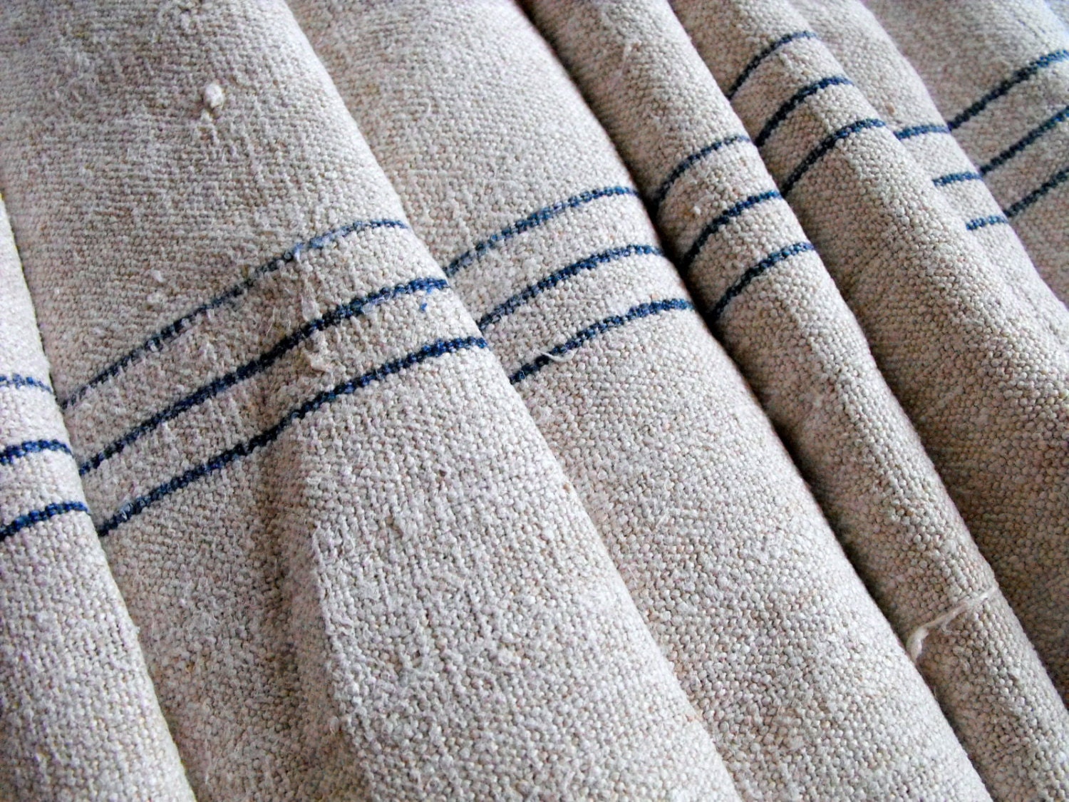 Vintage Linen Grain Sack fabric Length of 162 inches or 13 1/2 feet