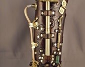 Steampunk leather bracer - Surveyor -