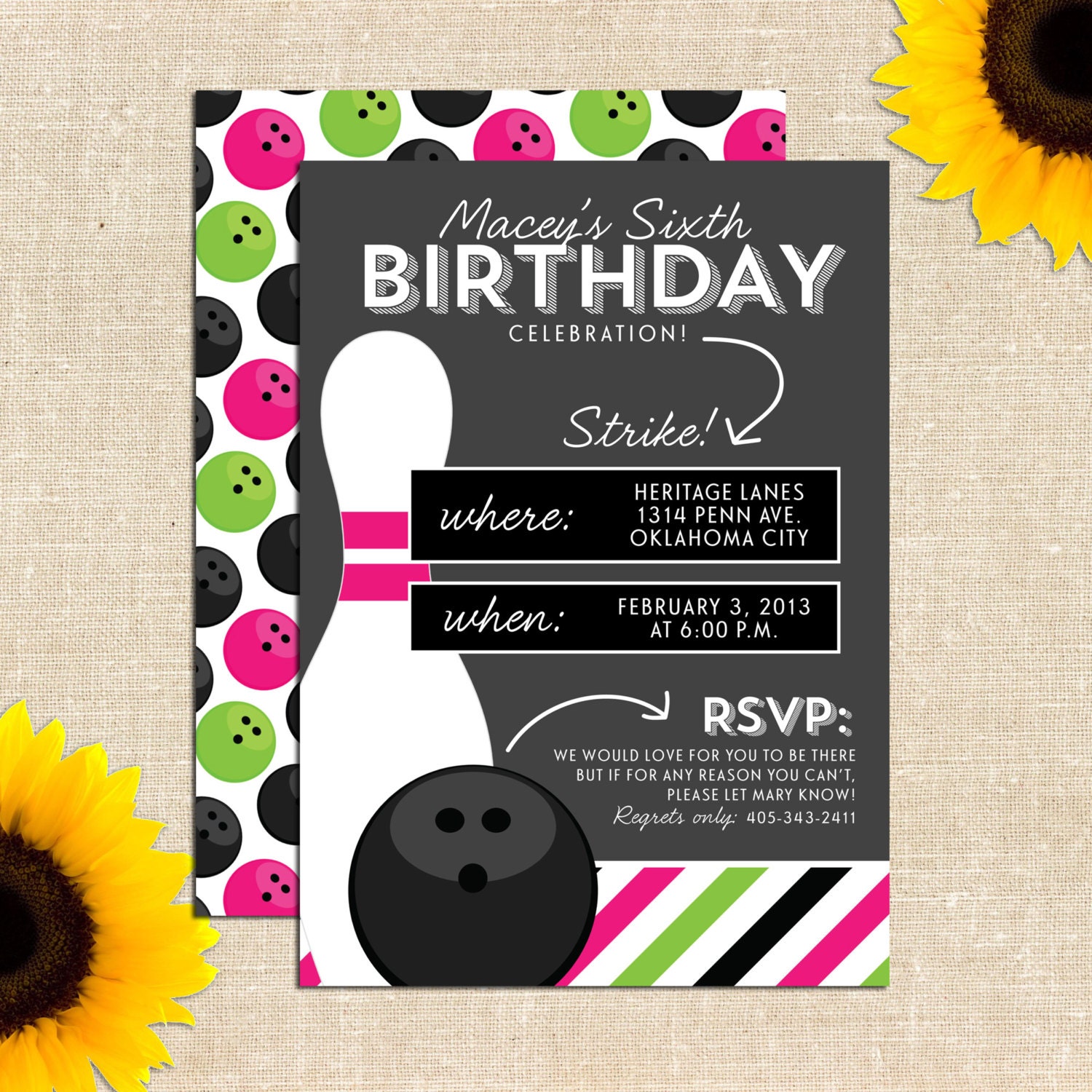 DIY Printable Bowling Birthday Party