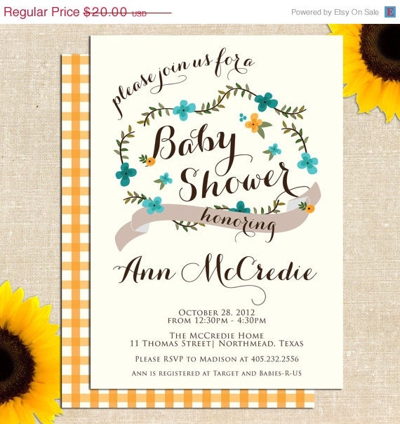 MEMORIAL WEEKEND Carolina Baby Shower Invitation DIY Printable