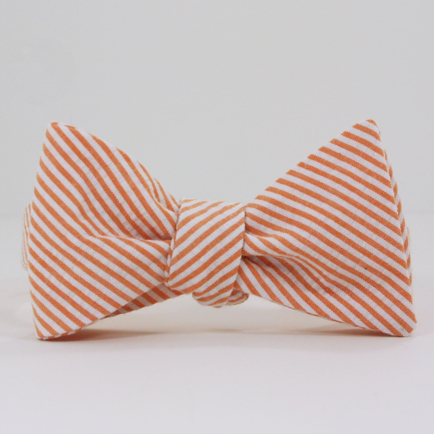 Orange Seersucker Bow Tie