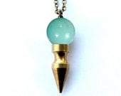 ATLAS amazonite crystal ball spike necklace