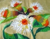 Vintage handmade Embroidered Pillow Top