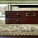 Vintage  Metal Eggplant / Aubergine Color Watchmaker's Cabinet Brass Hardware