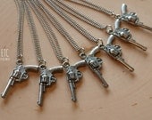 CLEARANCE Silver Pistol Necklace