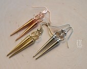 Spike Earrings PACK of all 3 Metals. Silver, Copper and Gold spike earring sets sold together in a pack of six.