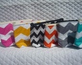 Bridesmaids gift  set 6 Assorted Chevron print make-up bags