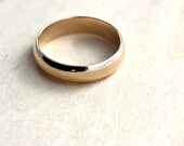 Men's Wedding Band, 5mm Half Round 10k Recycled Yellow Gold Wedding Ring Gold Ring -  Made in Your Size