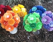 Handmade Paper Flowers - Weddings - Custom Colors - Bridesmaids - ONE Bouquet