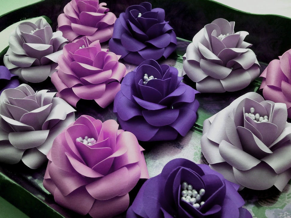 Handmade Paper Flowers - Roses - Medium - Custom Colors Available - Set of 10 Il_170x135