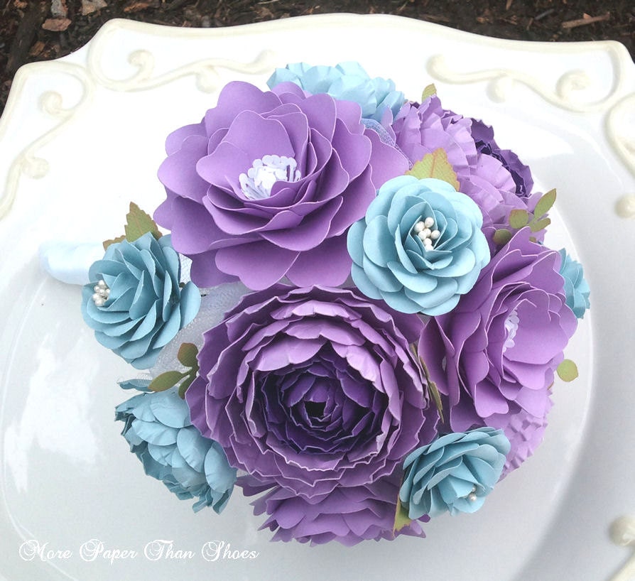 Handmade Paper Flowers - Wedding - Bouquet - Bride or Bridesmaid- Custom Made - Any Color