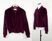 80s Vintage Velvet Bomber Jacket (S, M)