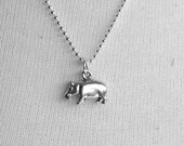 On Sale Hippo Necklace, Sterling Silver Hippopotamus