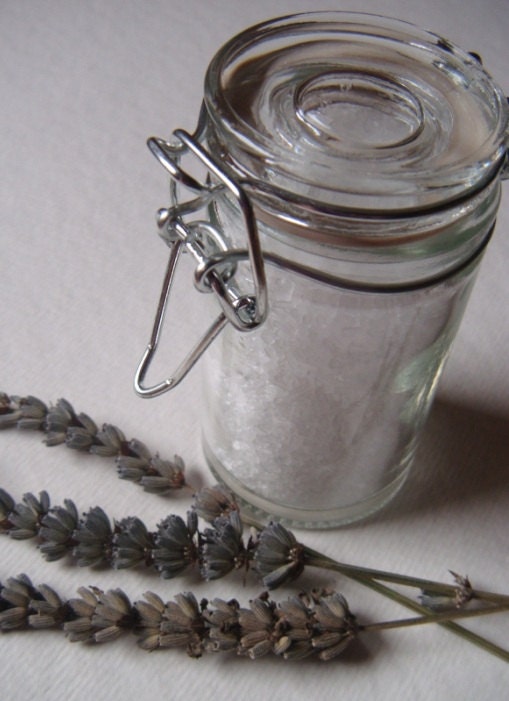 All Natural Organic Body Soak Salts Scented with Pure Lavender Therapeutic-Grade Essential Oil