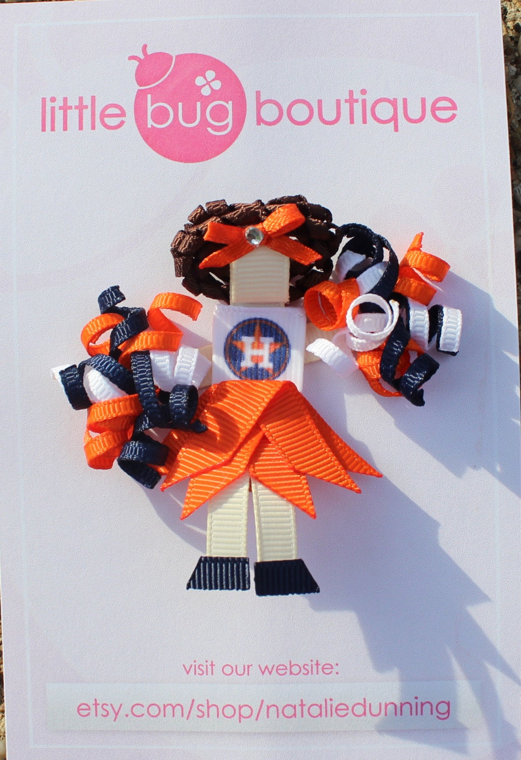 Houston ASTROS MLB Custom CHEERLEADER Hair Clip Bows