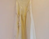 Womens Tunic Dress/ Hand Stitched Wearable Art in Candlelight with Dandelion Applique/ Womens Upcycled Dress