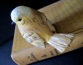 Mustard Bird Small Hand Painted Small Perching Bird Golden Yellow Mustard Cream French Country Cottage Chic