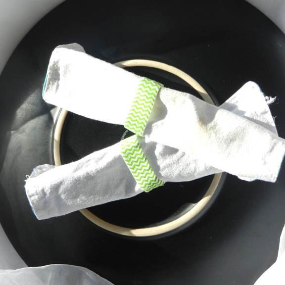 Green Chevron Napkin Rings