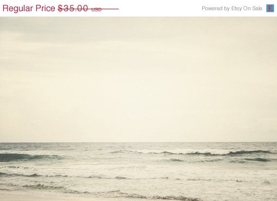 SALE 30% OFF Beach Photo: the ocean's tides 8x12 Fine Art Photography Pale Grey Vintage inspired art Ocean Seascape Florida water waves san
