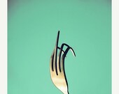 SALE 30% OFF Fork You in Retro Seafoam Green 5x5 Fine Art Photography Funny Rude Print Kitchen Wall Decor Kitchen Art for Kitchen