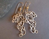 Gold Lace Earrings Gold filigree Earrings Modern Artisan Jewelry
