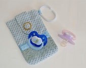 Pacifier Bag for stroller, Reusable Pacifier Pouch, Pacifier Bag, Pacifier Pouch, Pouch with C Clip, clip on handle bag