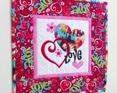 Mini Quilt - Tie Dye Hearts I