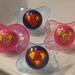 NEW - Personalized Super Baby on a Blue or Pink MAM or Clear Avent - Custom Hand Painted Pacifier