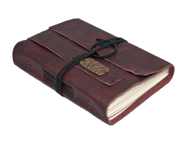 Burgundy Leather Journal with Bookmark