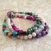 Beaded Bracelets - Glass - Pearls - Chunky - Pink - Blue - White