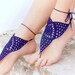 Barefoot sandals, Dark Blue crochet nude shoes, foot jewelry, victorian lace, sexy, lolita, yoga, anklet , bellydance