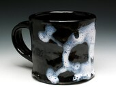 Ghost Skull & Crossbones Coffee Mug, Black and White Ceramic Cup