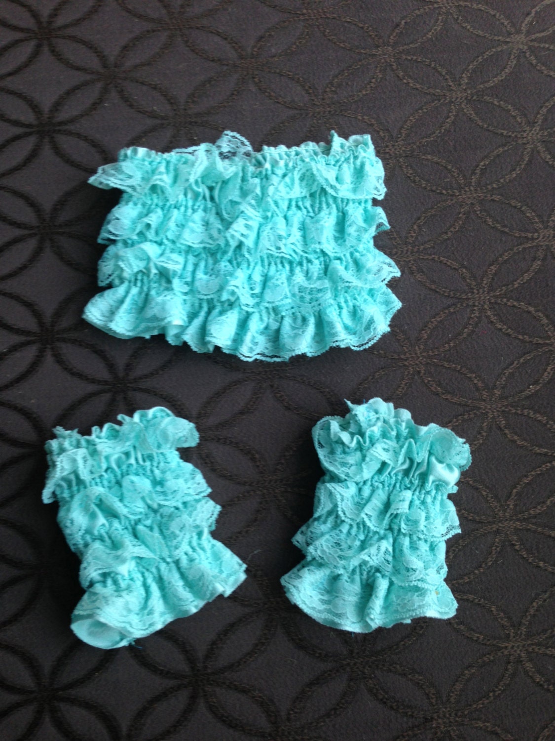 Aqua Petti Tube Top and Matching Ruffle Leg Warmers