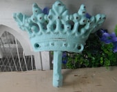 tiara crown hook nautical seafoam green shabby chic coat hanger nursery decor girls room French country paris apartment