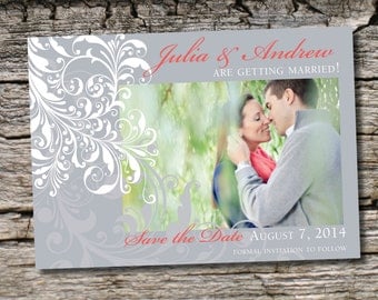 WEDDING WHIMSY Custom Wedding Save the Date/Thank You Card or Magnet - You Print