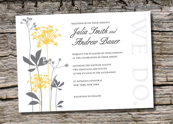 WILDFLOWER WHIMSY Wedding Save the Date/Invitation/Response Card/Reception Card/Menu/Table Numbers/Thank You Card - You Print Il_570xn