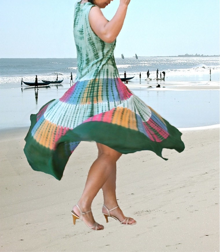 Green Batik Women dresses/summer holiday dresses/maxi embroidery tunics/gift ideas